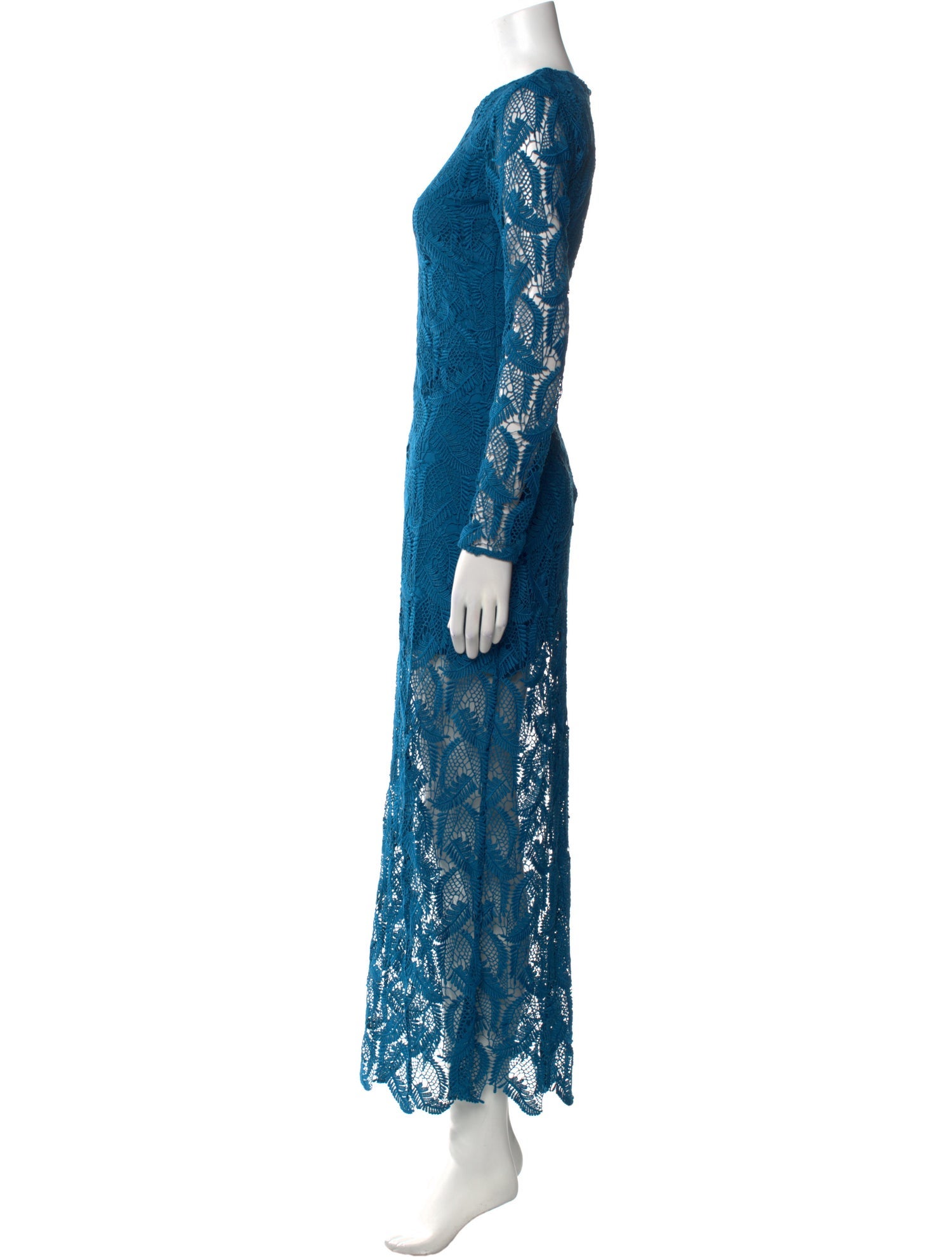 Maje Lace Pattern Long Dress