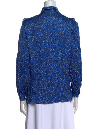 Maje Printed Long Sleeve Button-Up Top