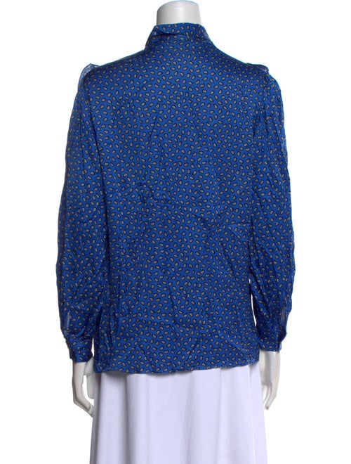 Maje Printed Long Sleeve Button-Up Top