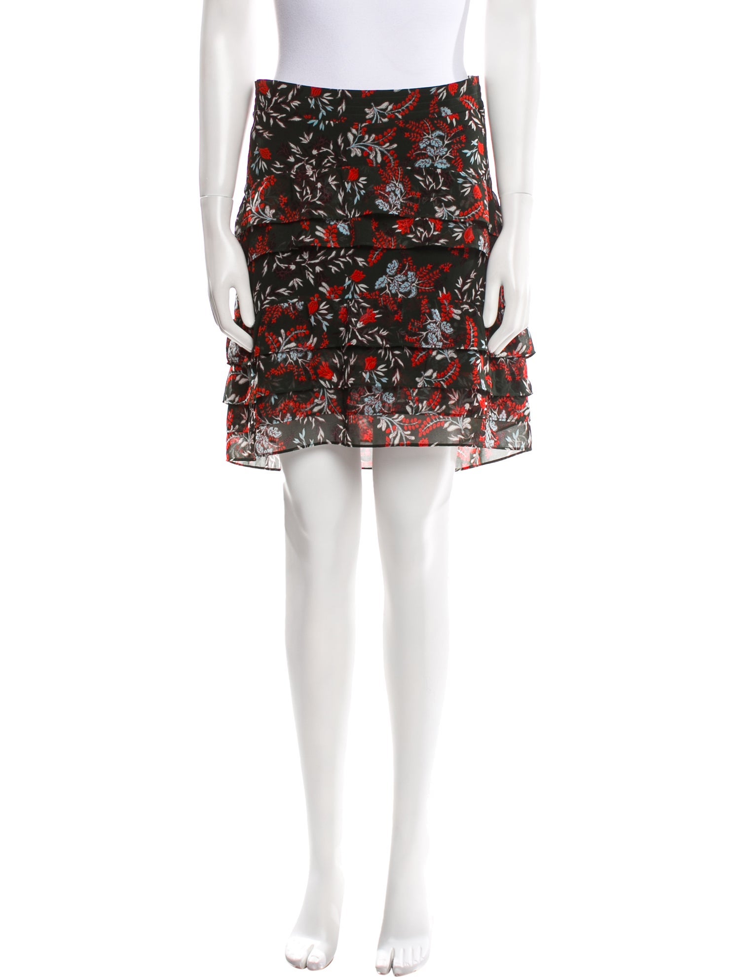 Maje Floral Print Knee-Length Skirt