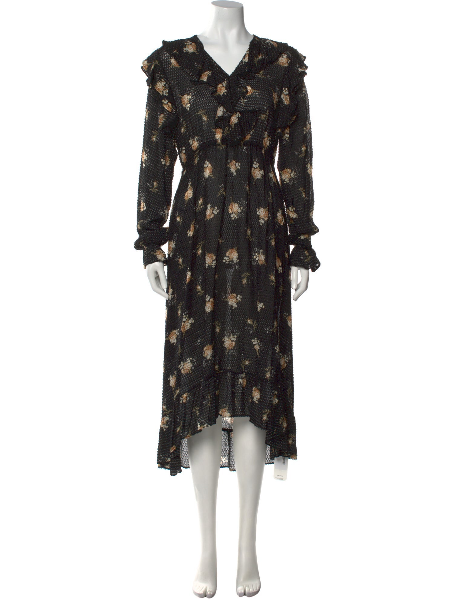 Maje Floral Print Midi Length Dress