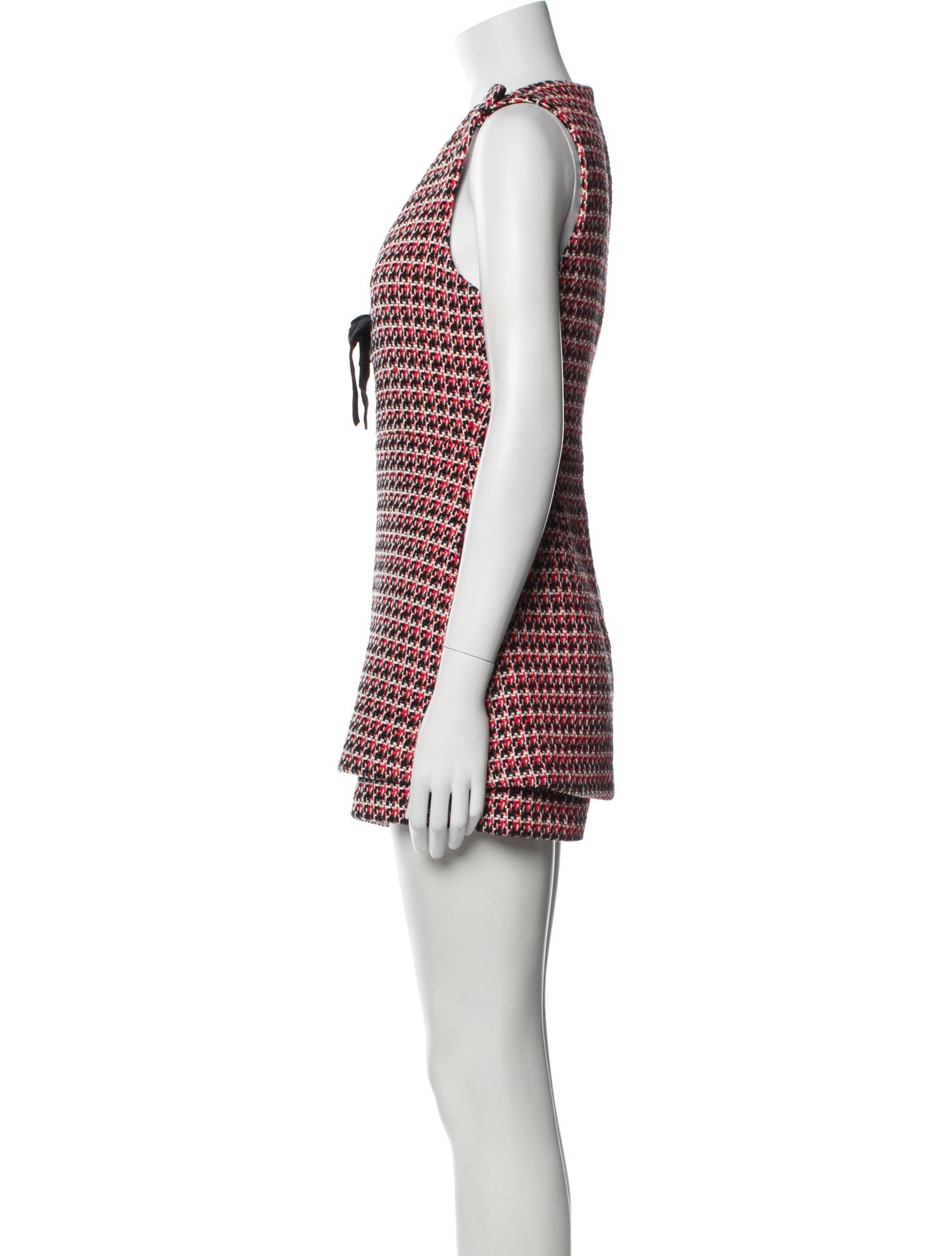 Maje Tweed Pattern V-Neck Romper