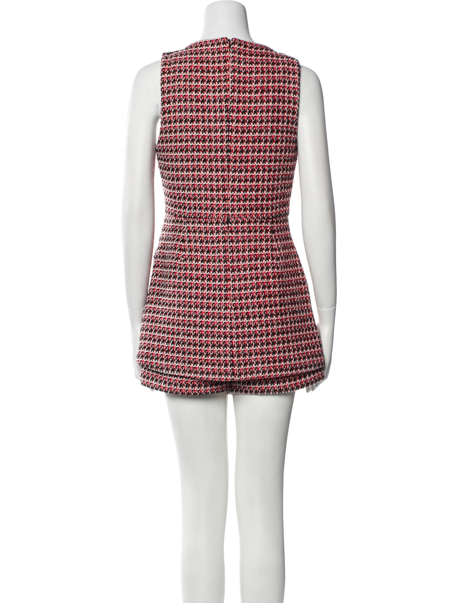 Maje Tweed Pattern V-Neck Romper