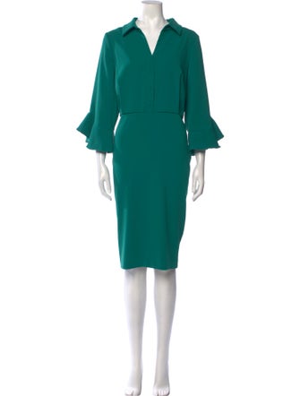 Badgley Mischka V-Neck Midi Length Dress