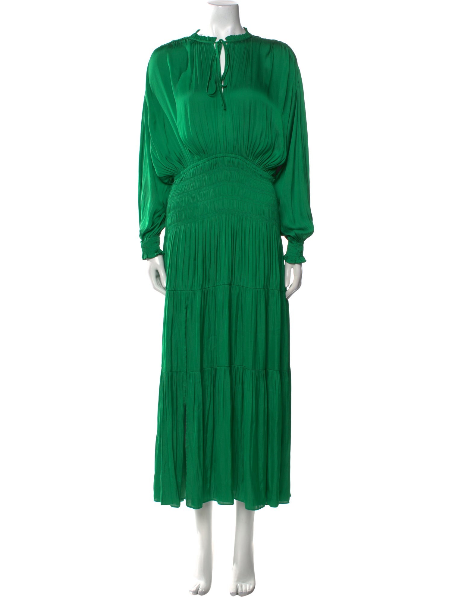 Maje Tie Neck Long Dress