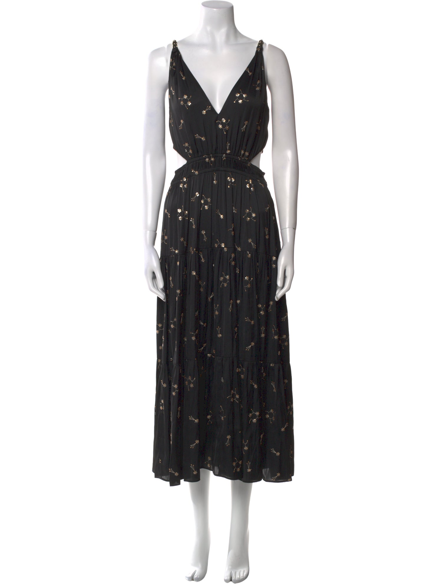 Maje Floral Print Long Dress