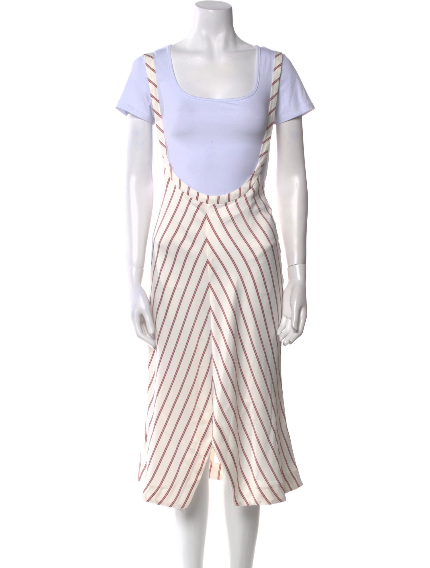 Maje Striped Midi Length Dress
