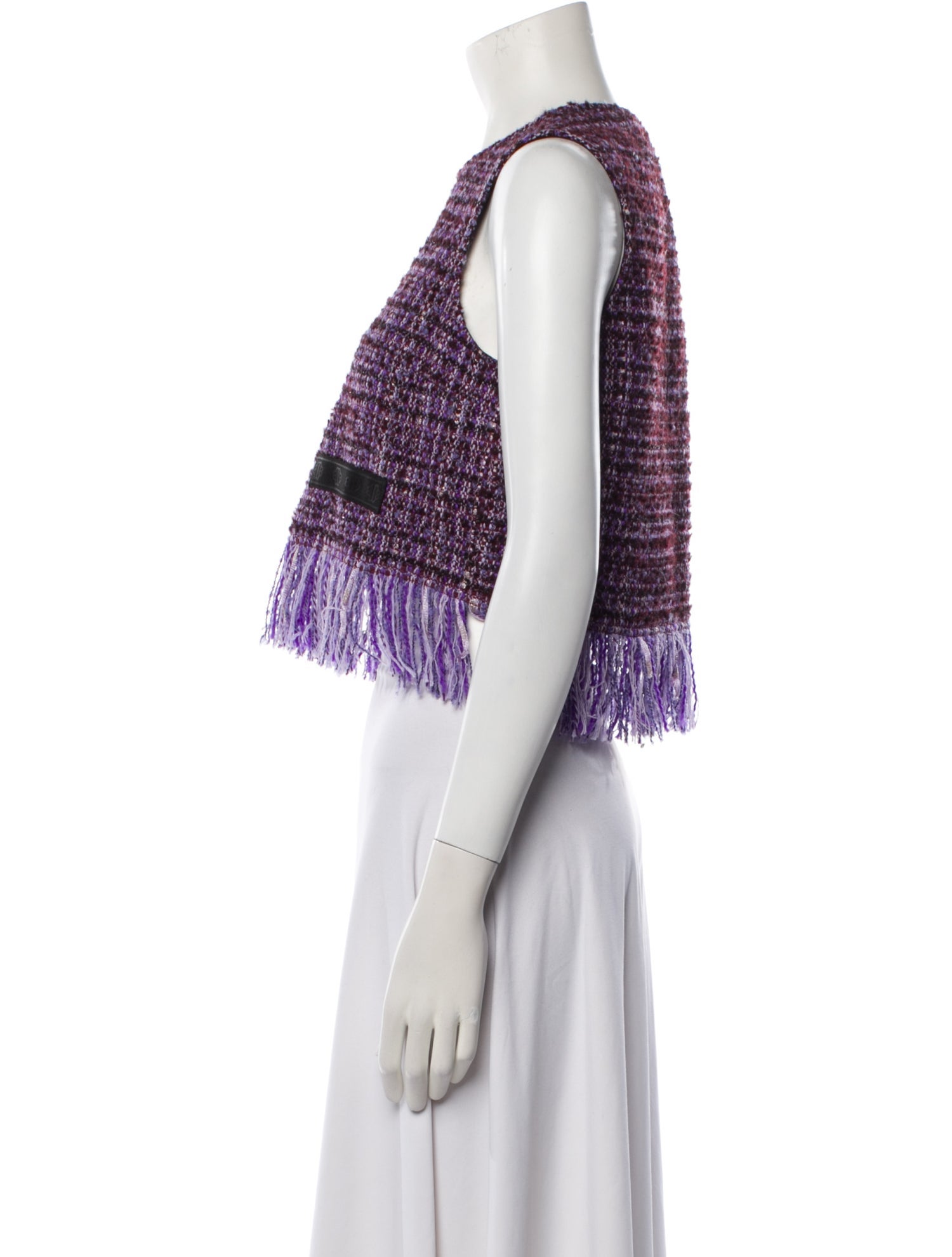 Maje Tweed Pattern Crew Neck Sweater