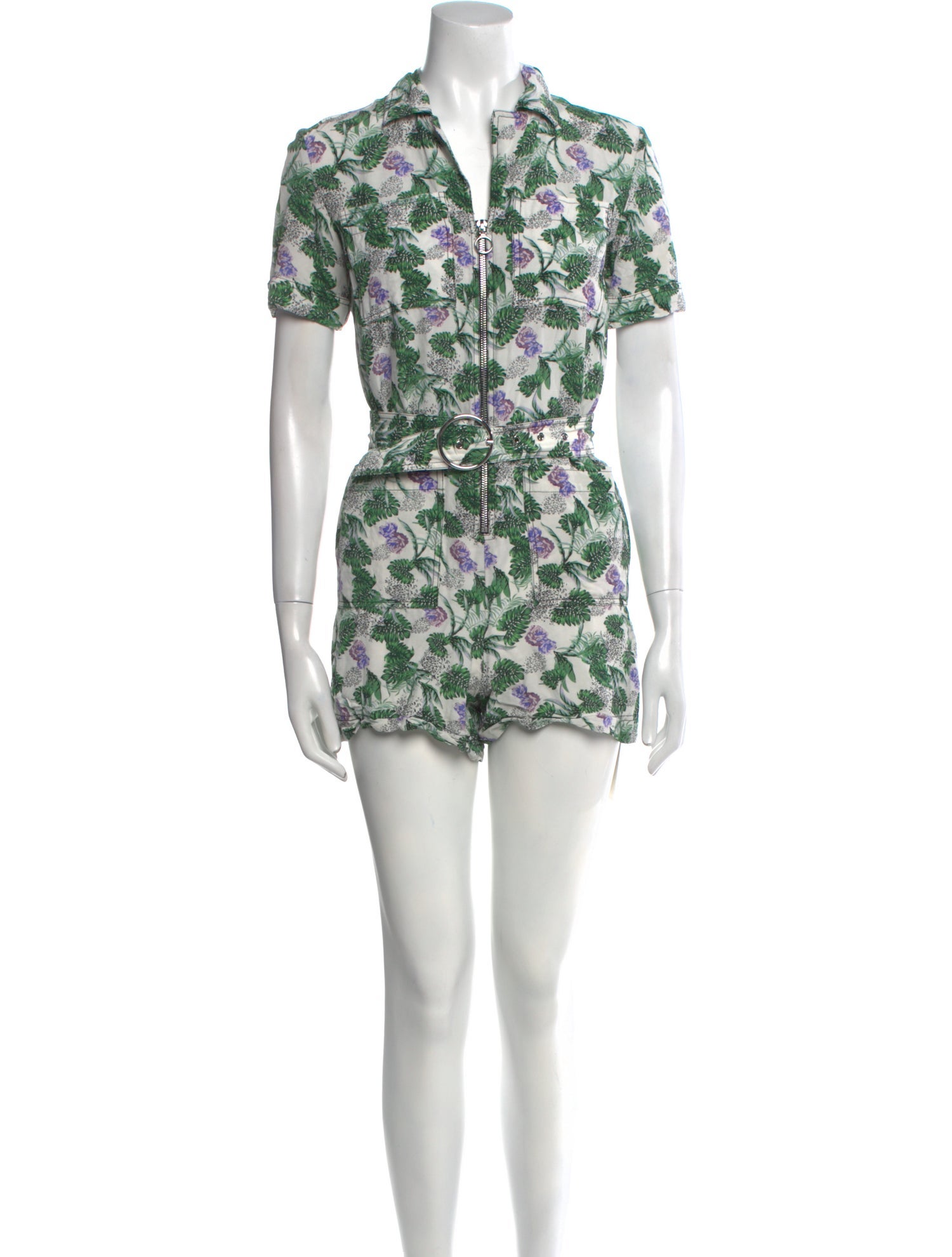 Maje Floral Print V-Neck Romper