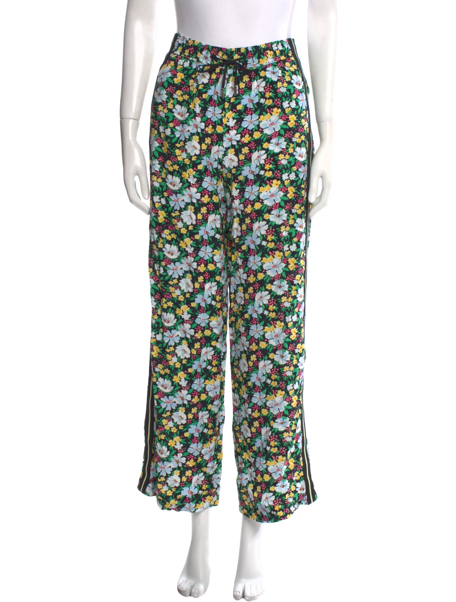 Maje Floral Print Wide Leg Pants