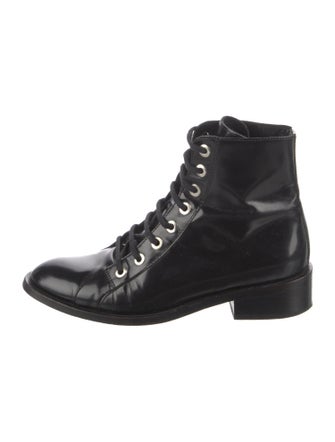 Maje Leather Combat Boots