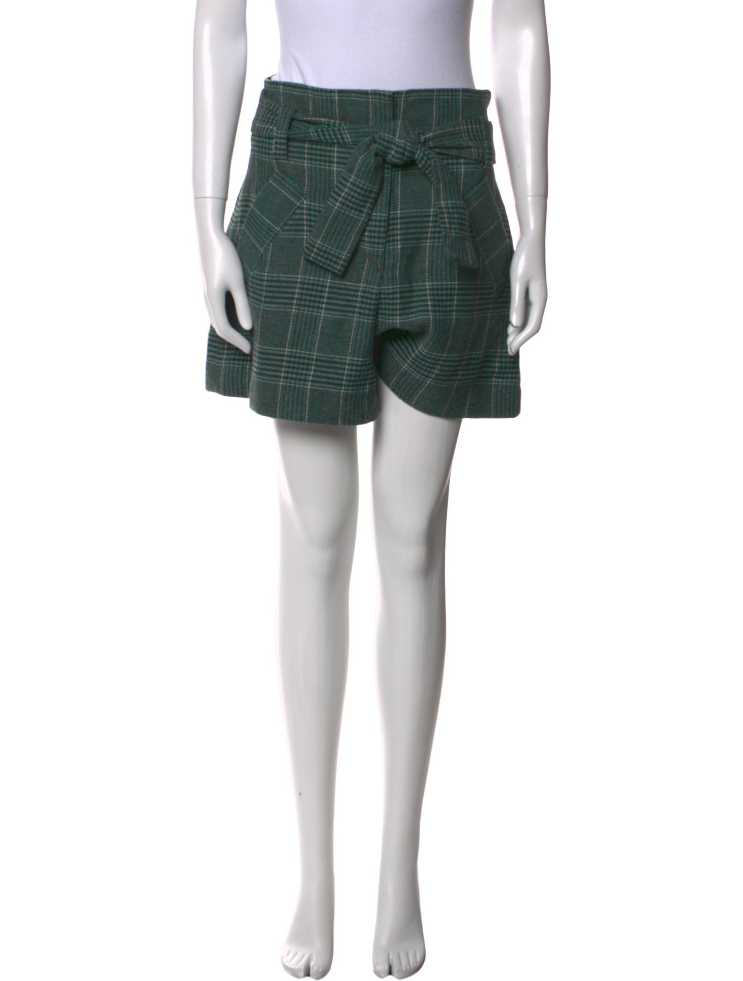 Maje Plaid Print Mini Shorts