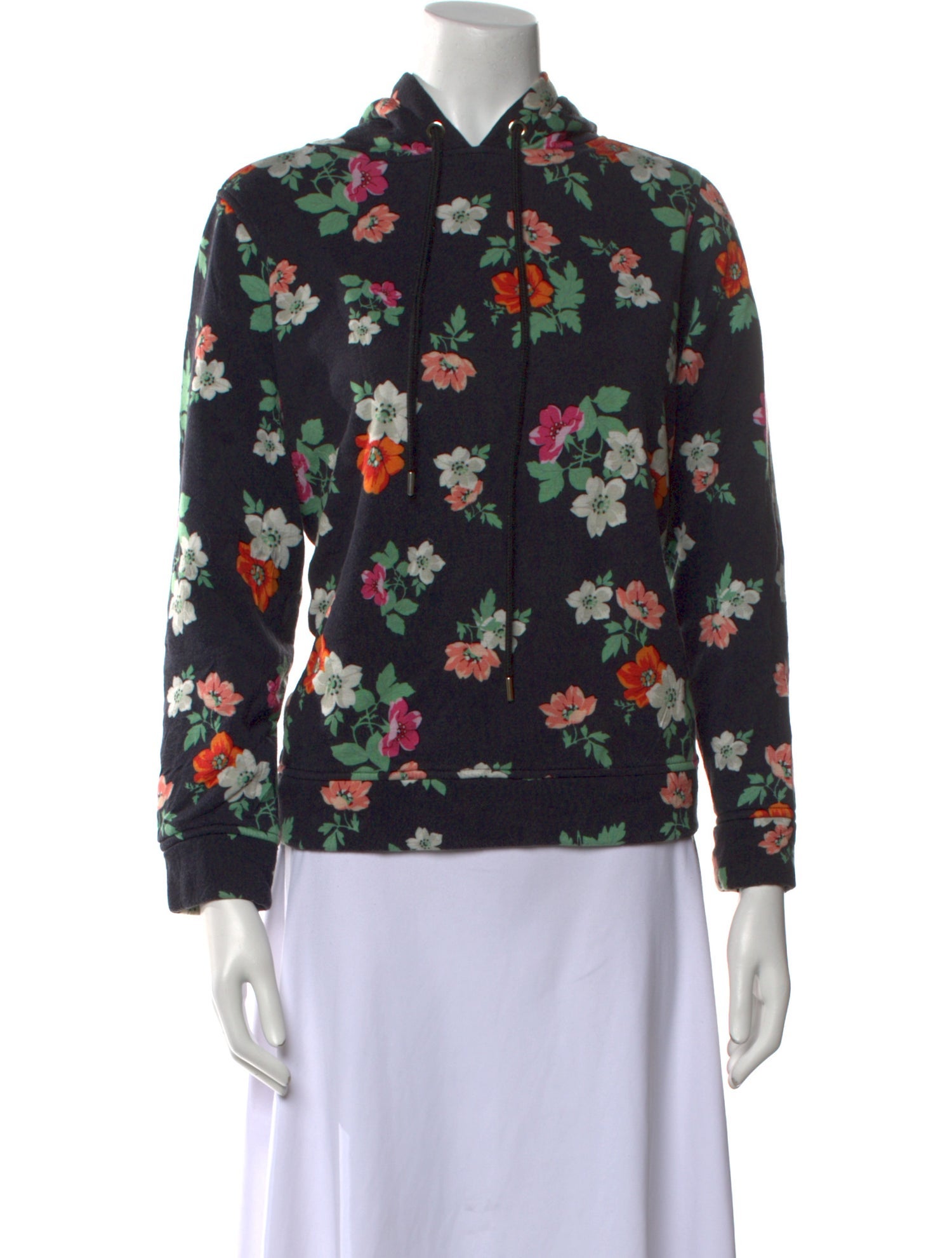 Maje Floral Print Mock Neck Blouse
