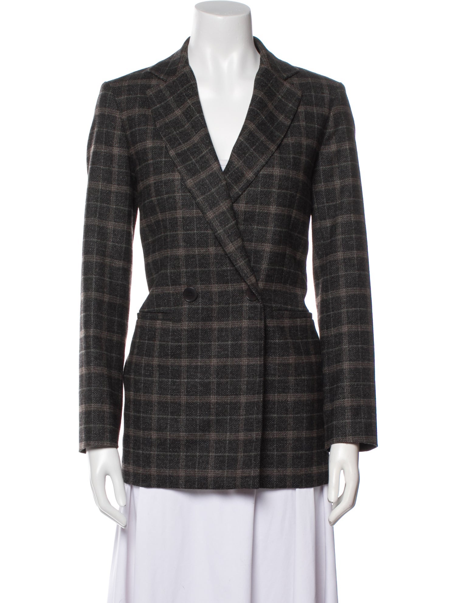 Maje Plaid Print Blazer