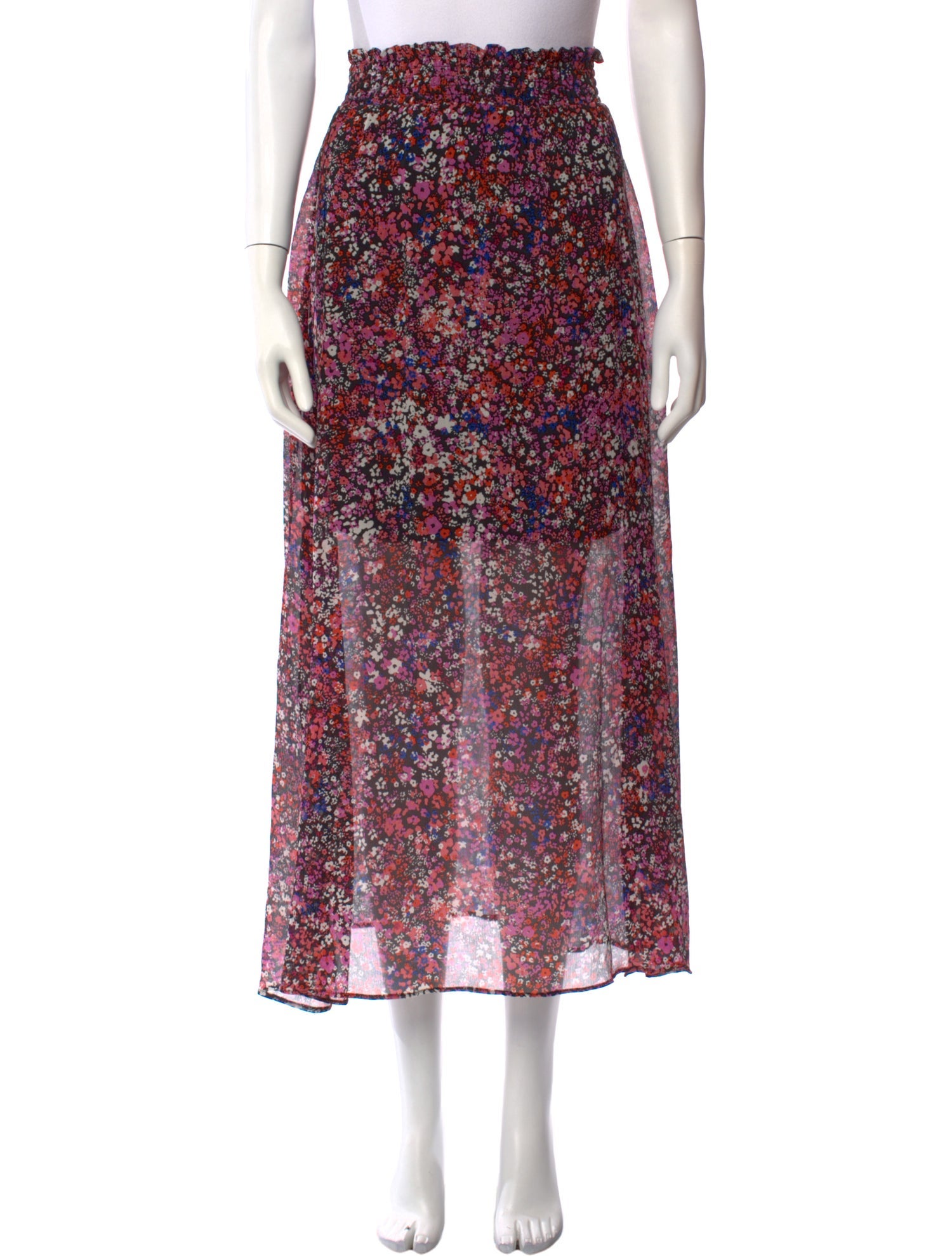 Maje Silk Midi Length Skirt