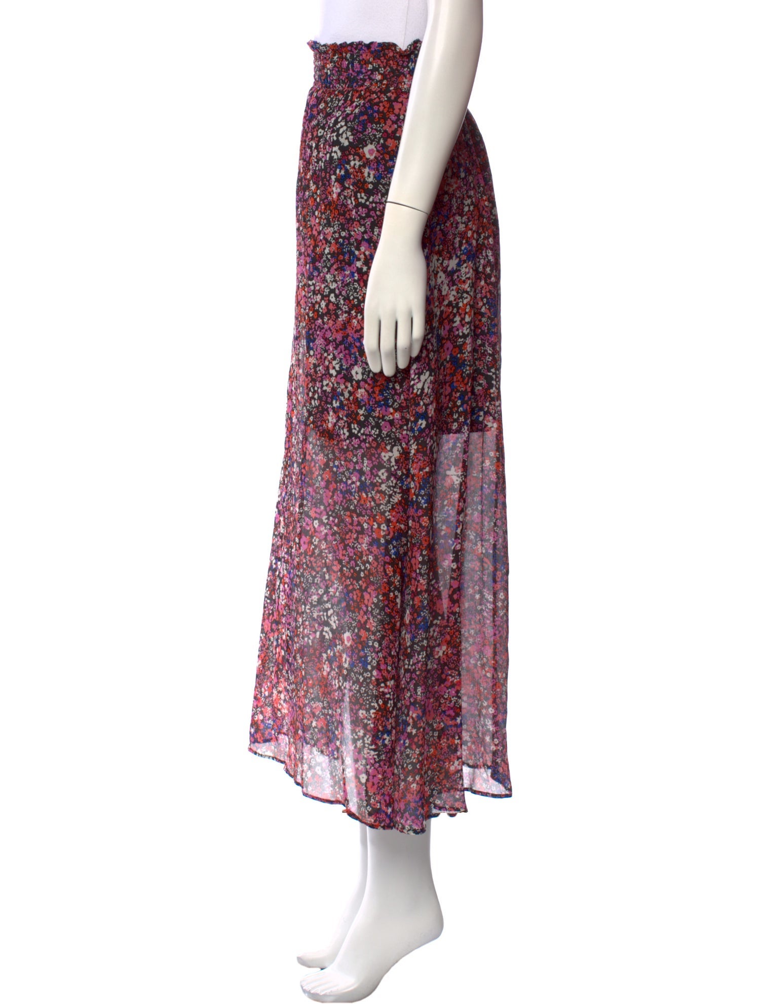 Maje Silk Midi Length Skirt