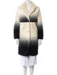 Maje Colorblock Pattern Faux Fur Coat