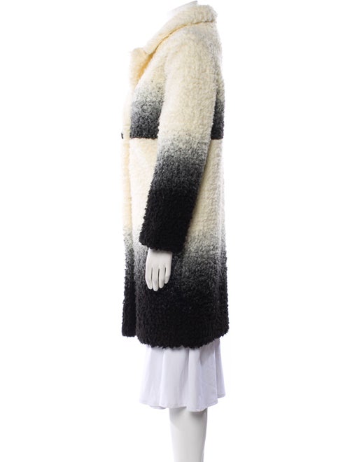 Maje Colorblock Pattern Faux Fur Coat