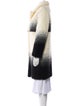 Maje Colorblock Pattern Faux Fur Coat