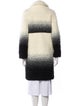 Maje Colorblock Pattern Faux Fur Coat