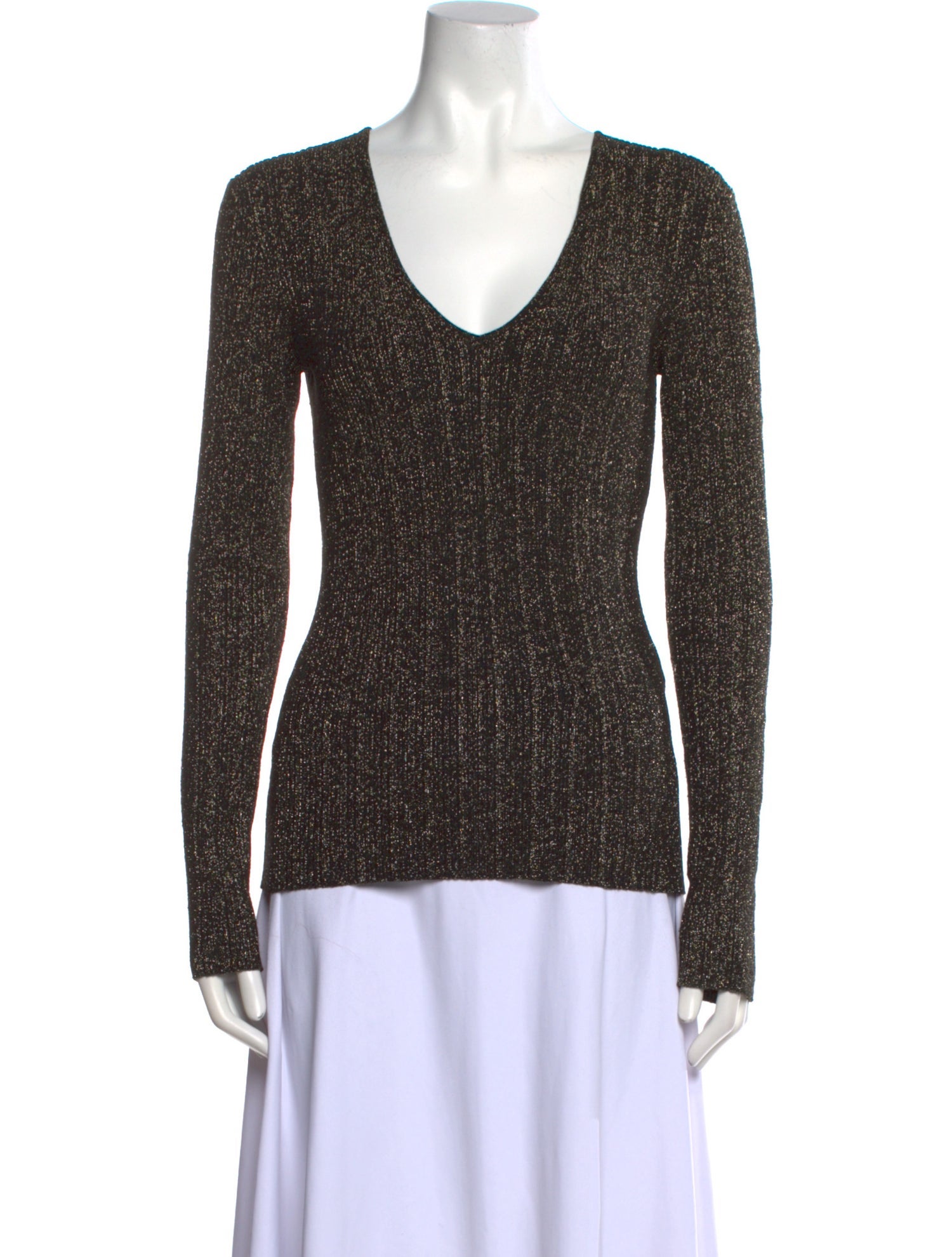 Maje V-Neck Long Sleeve Top