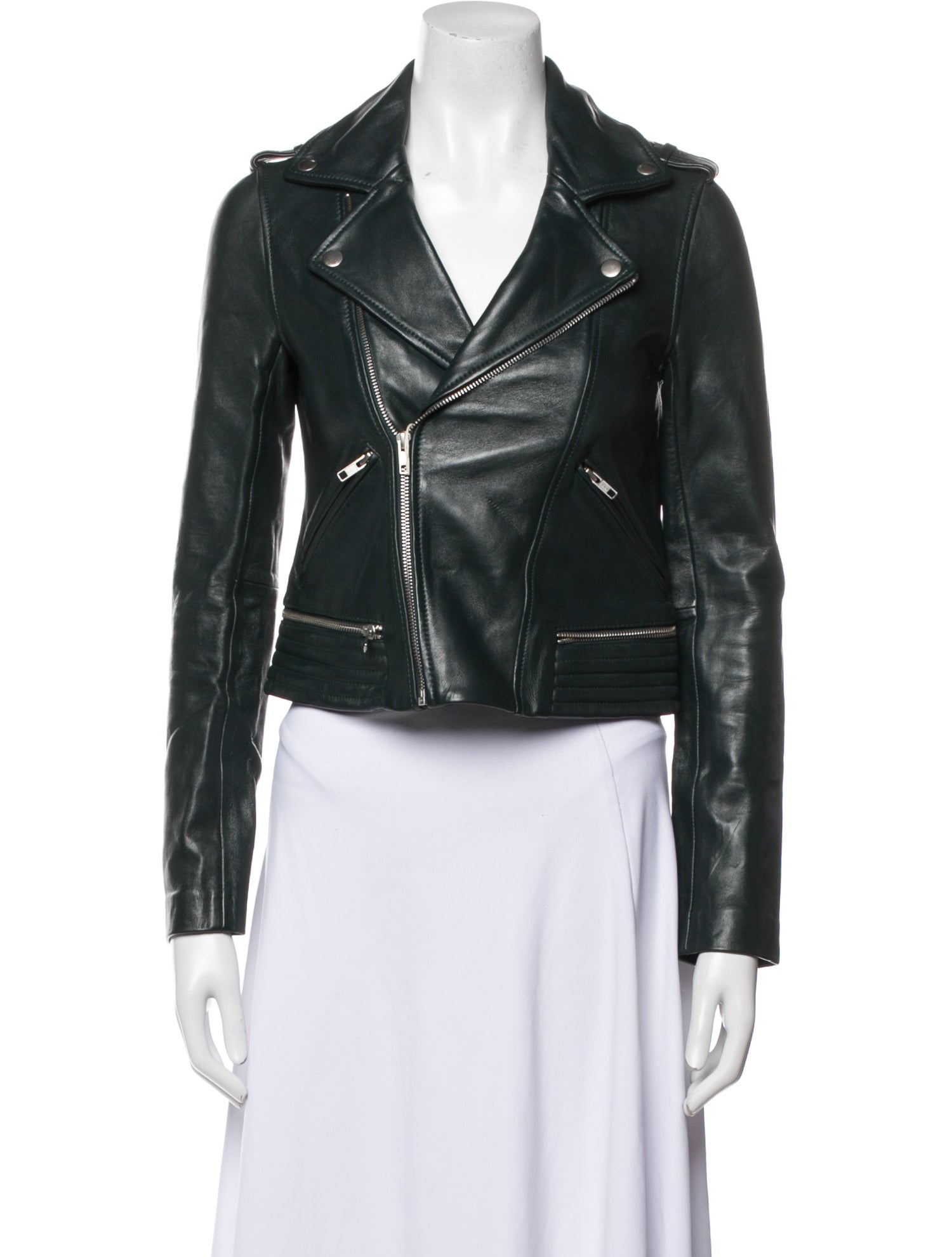Maje Lamb Leather Biker Jacket