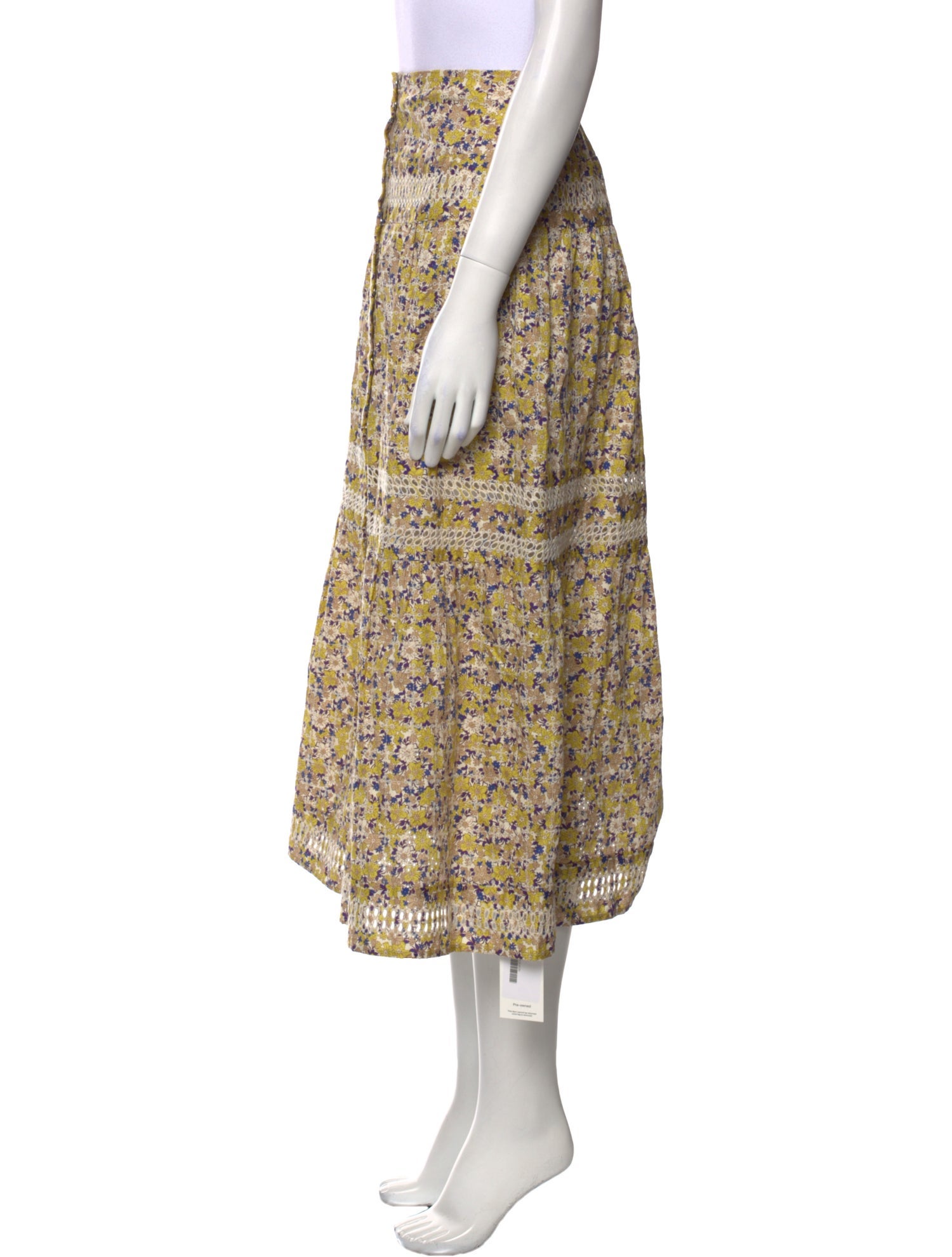 Maje Printed Midi Length Skirt