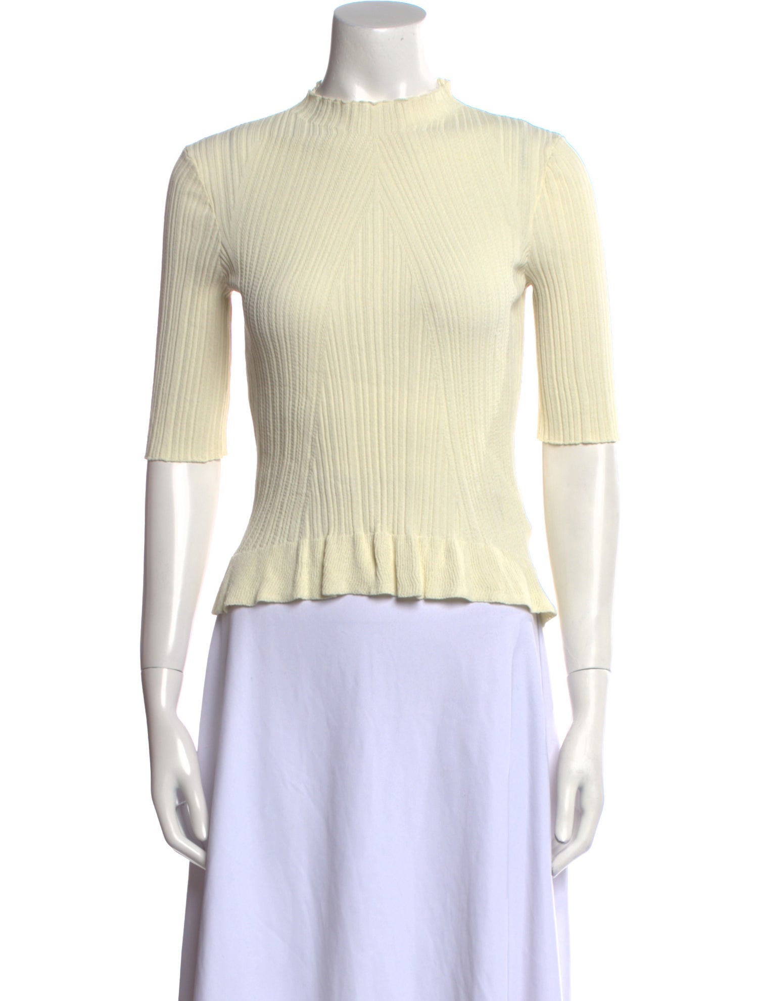 Maje Mock Neck Short Sleeve Top