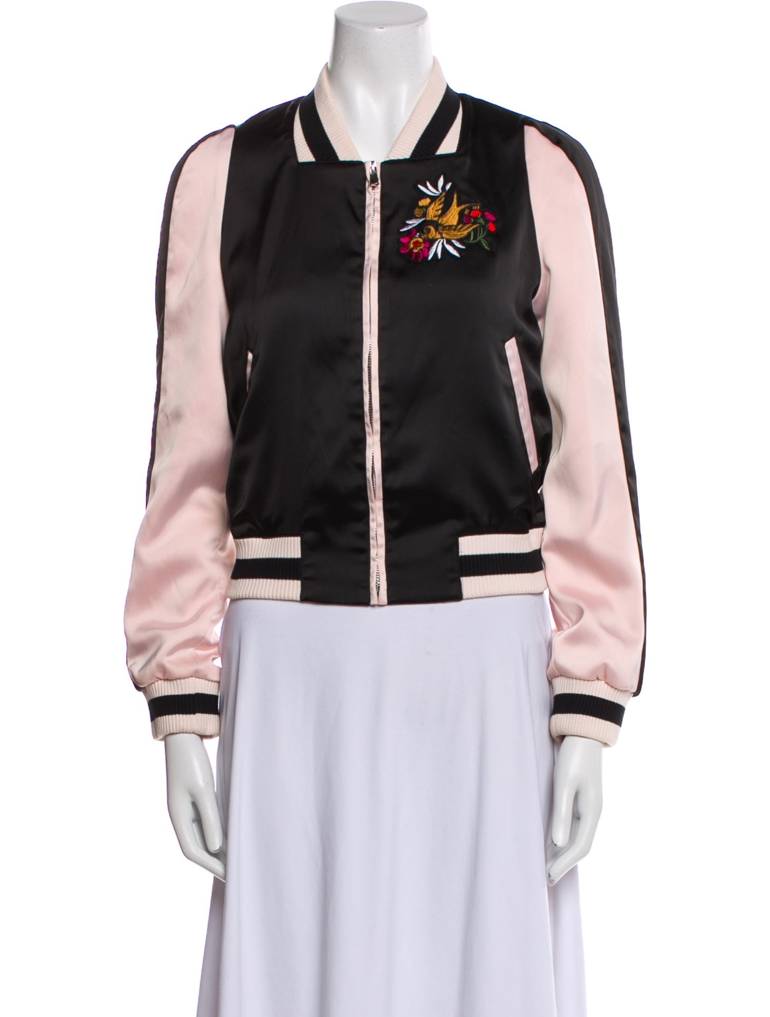 Maje Colorblock Pattern Bomber Jacket