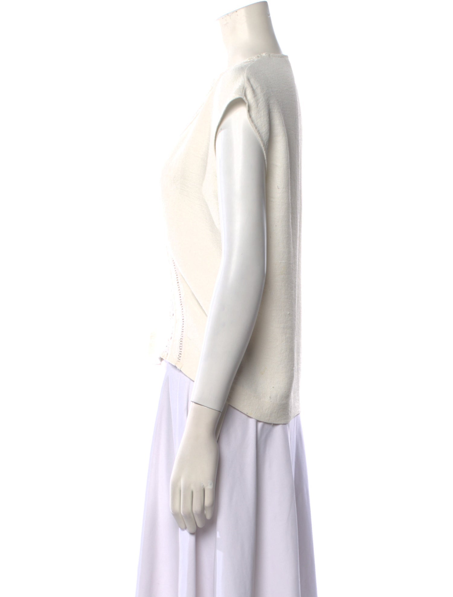 Maje V-Neck Short Sleeve Crop Top