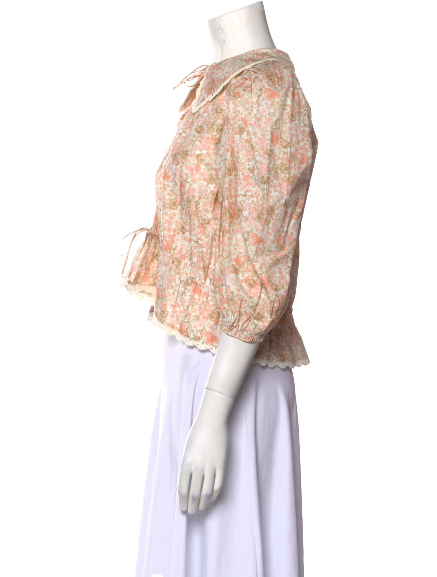 Maje Floral Print Crew Neck Crop Top