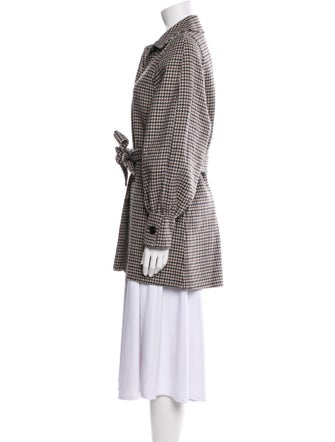 Maje Wool Houndstooth Print Coat