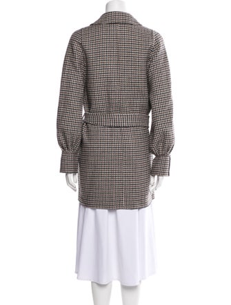 Maje Wool Houndstooth Print Coat