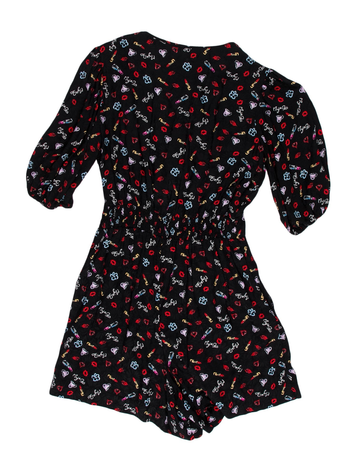 Maje Printed Crew Neck Romper