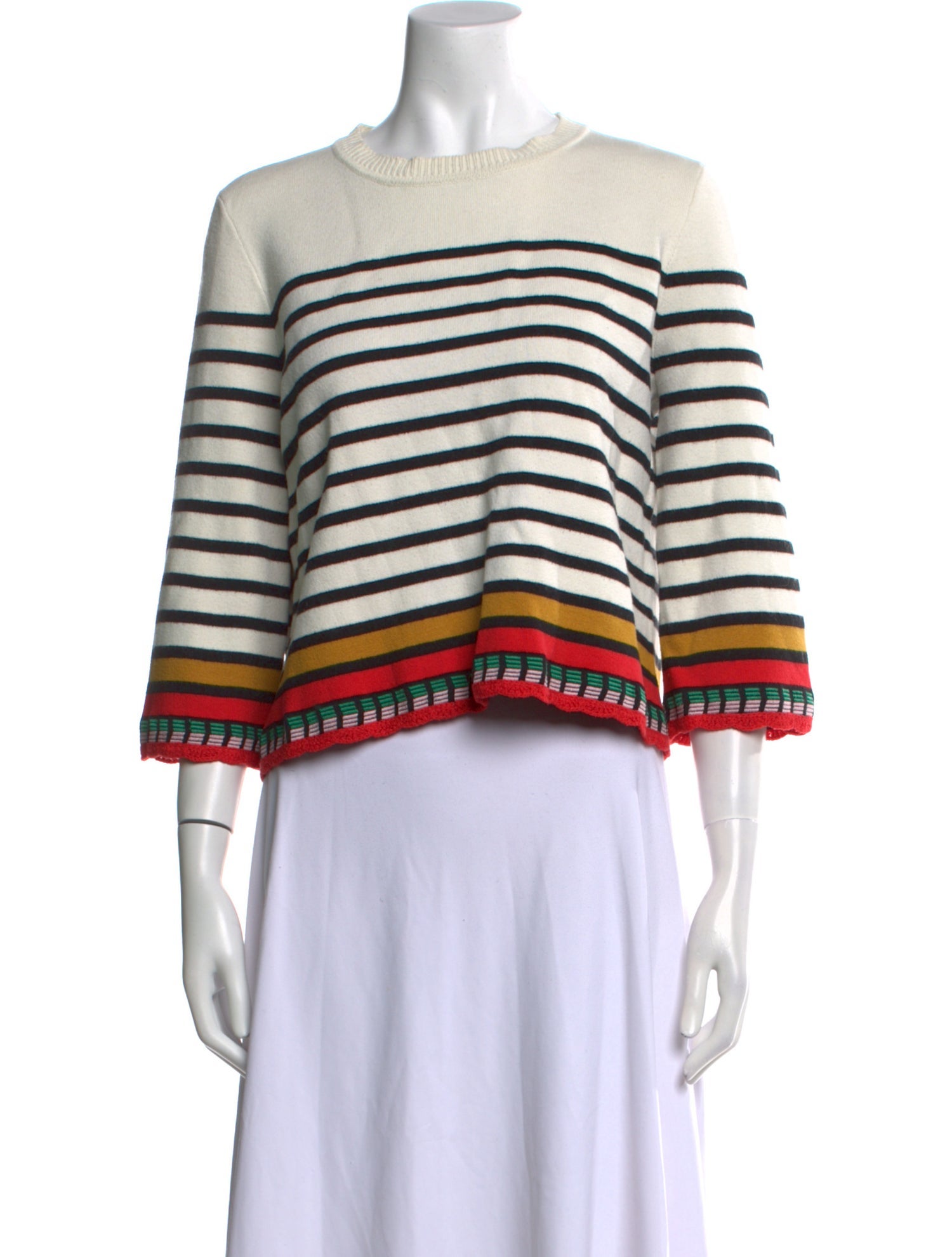 Maje Striped Crew Neck Sweater