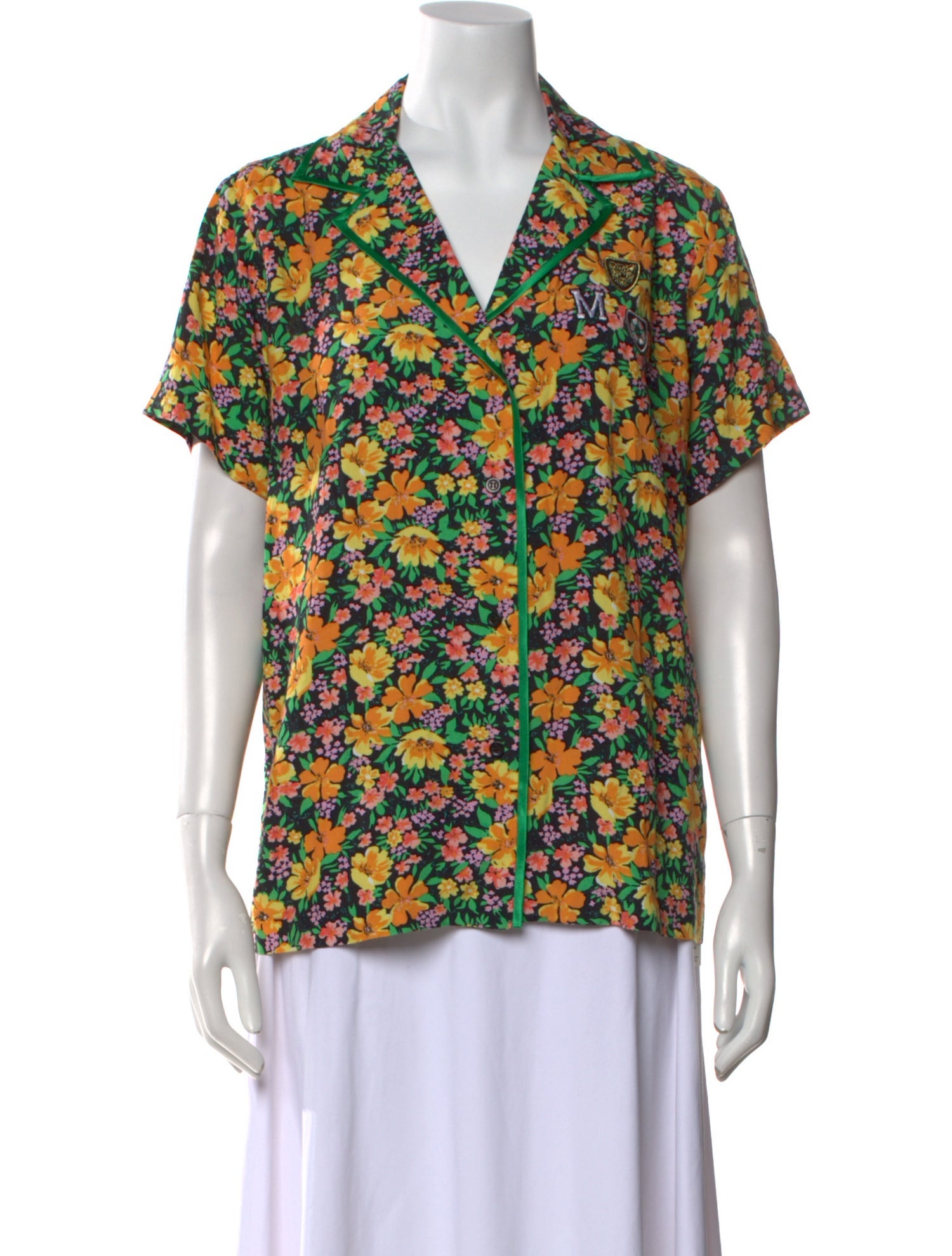 Maje Printed V-Neck Blouse