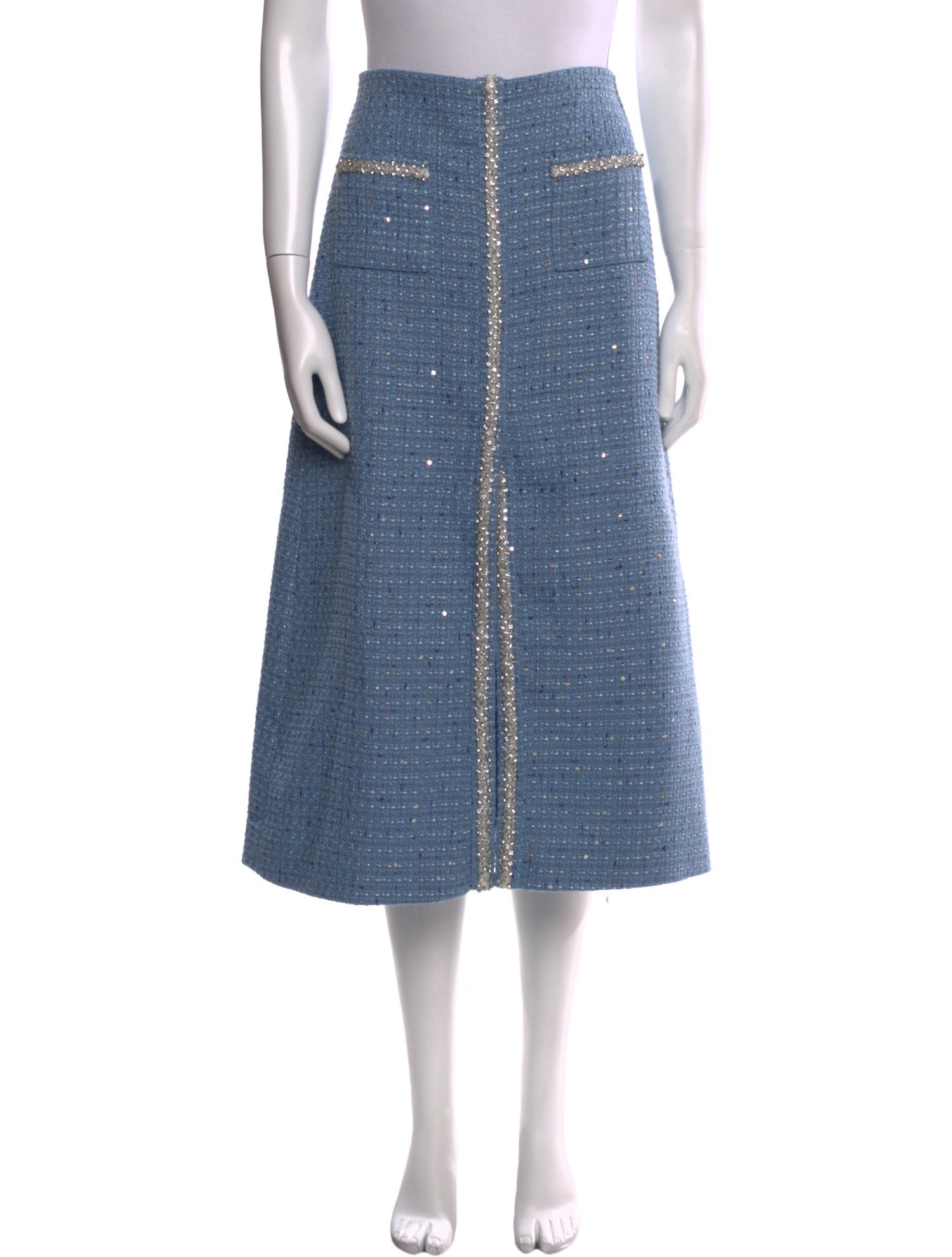 Maje Crystal Embellishments Midi Length Skirt w/ Tags