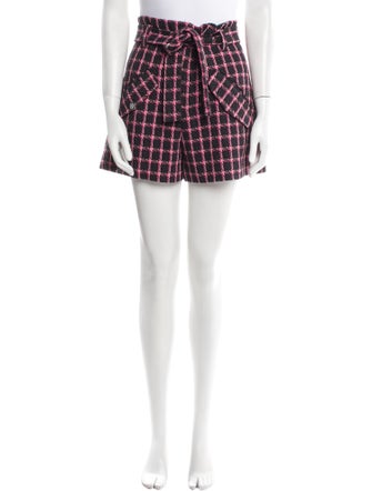 Maje Houndstooth Print Mini Shorts