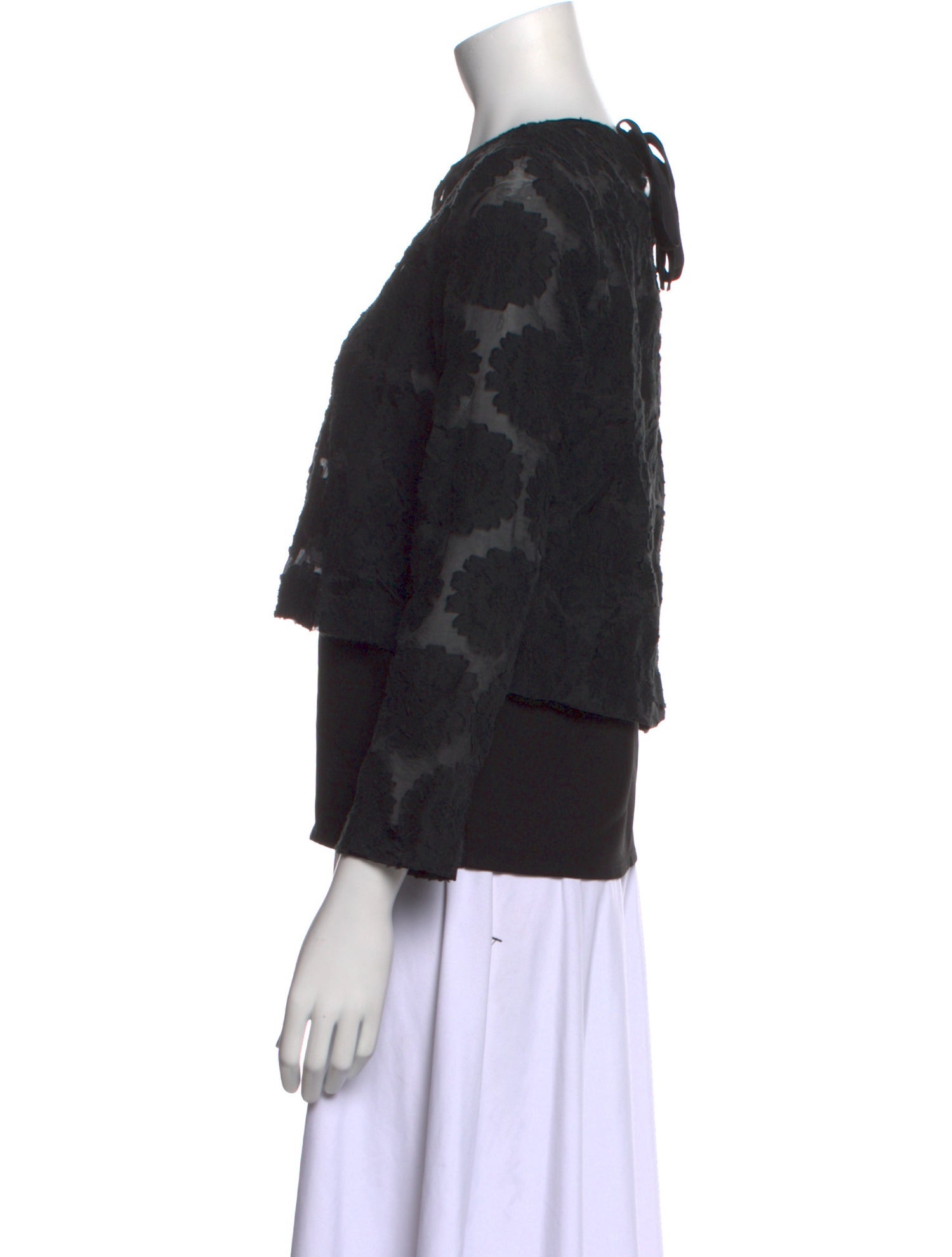 Maje Lace Pattern Crew Neck Sweatshirt