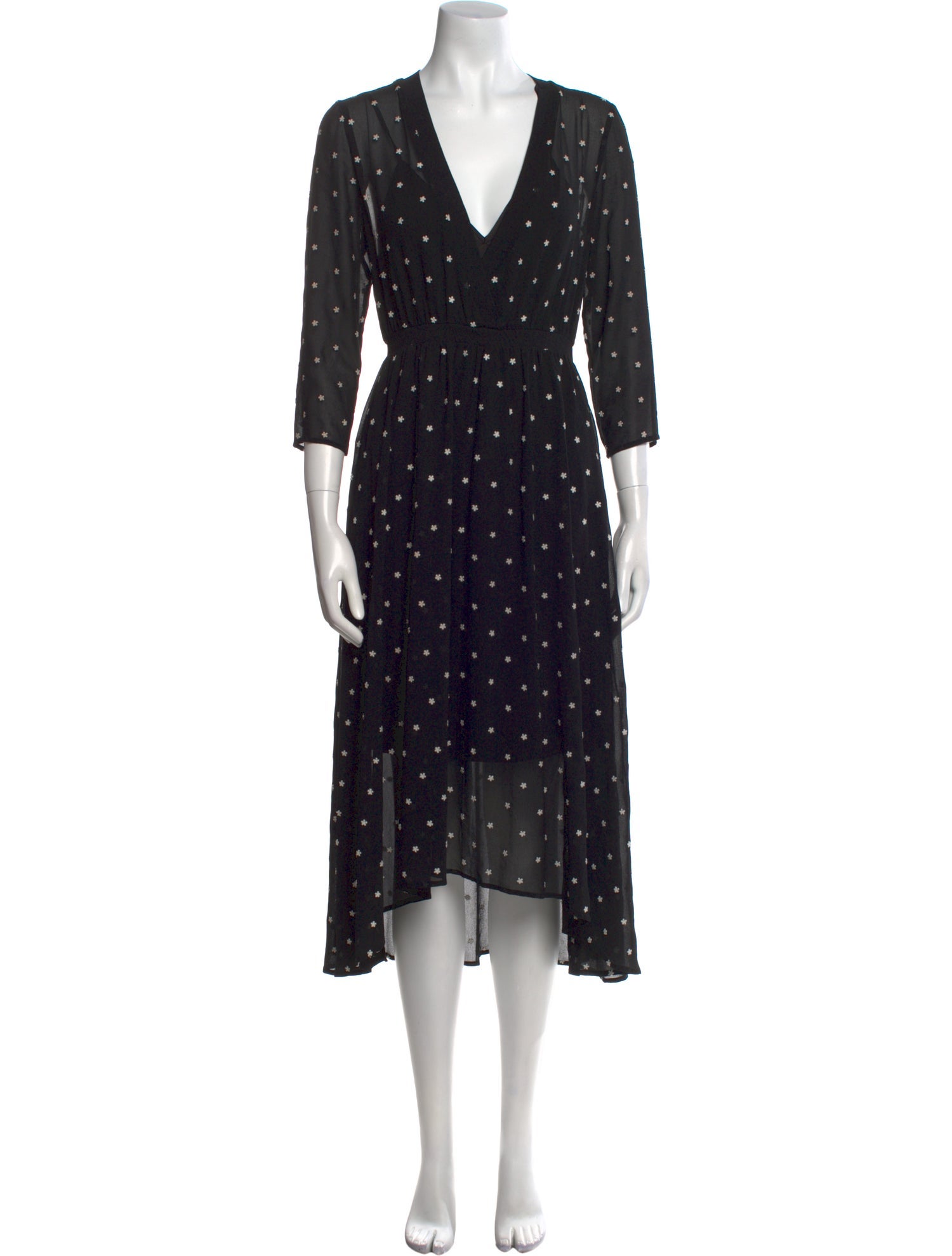 Maje Printed Midi Length Dress