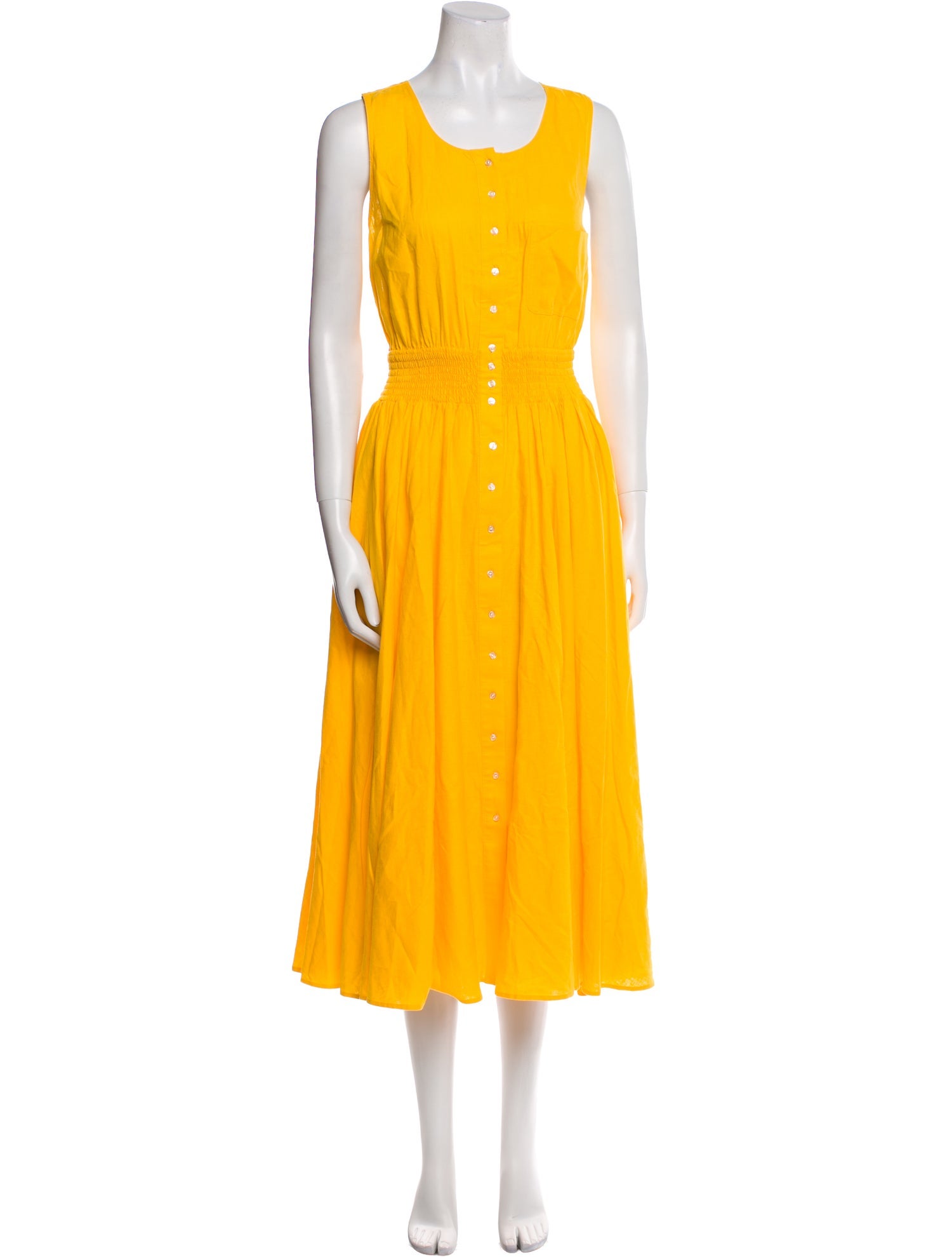 Maje Linen Midi Length Dress