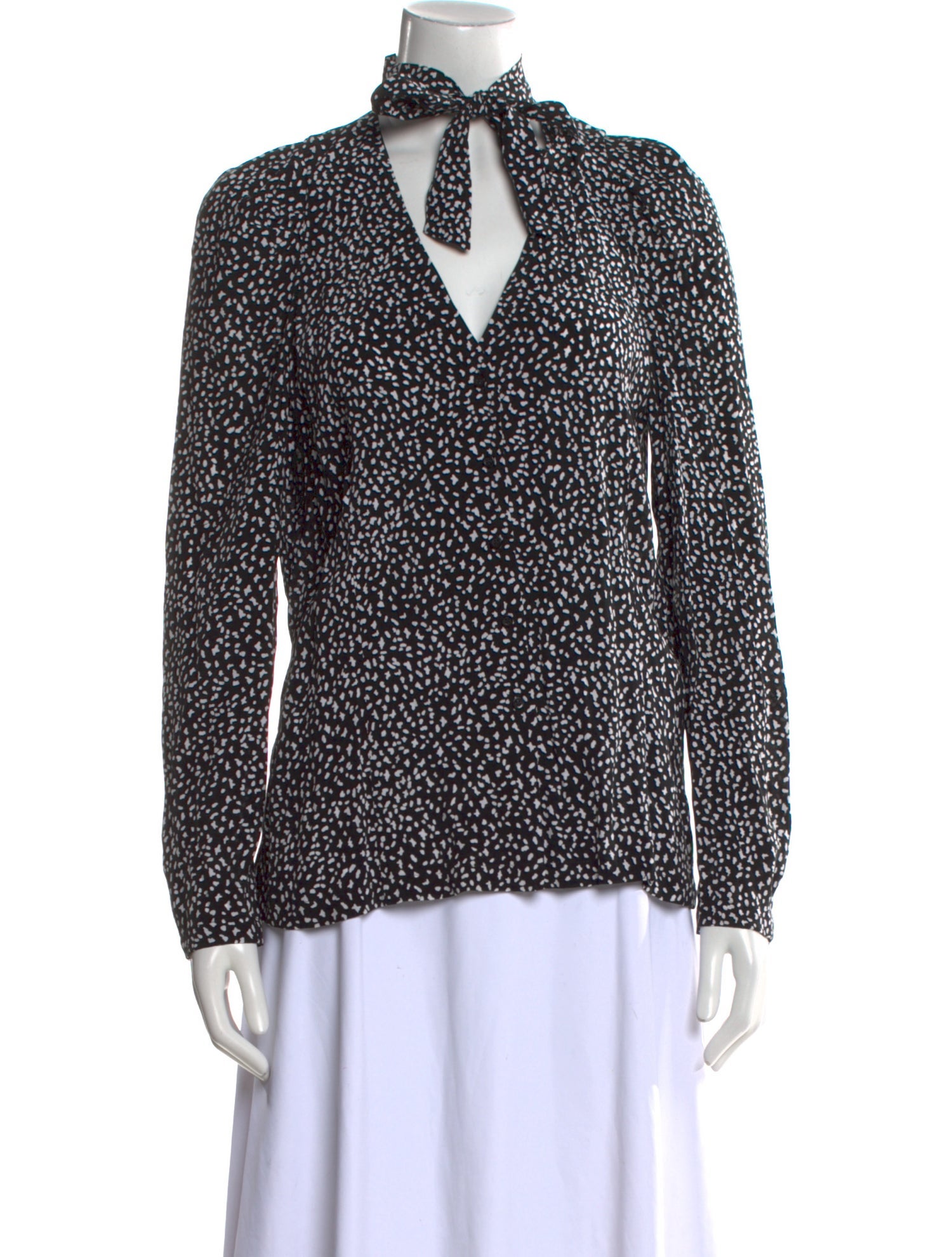 Maje Printed V-Neck Blouse