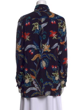 Maje Printed Long Sleeve Button-Up Top