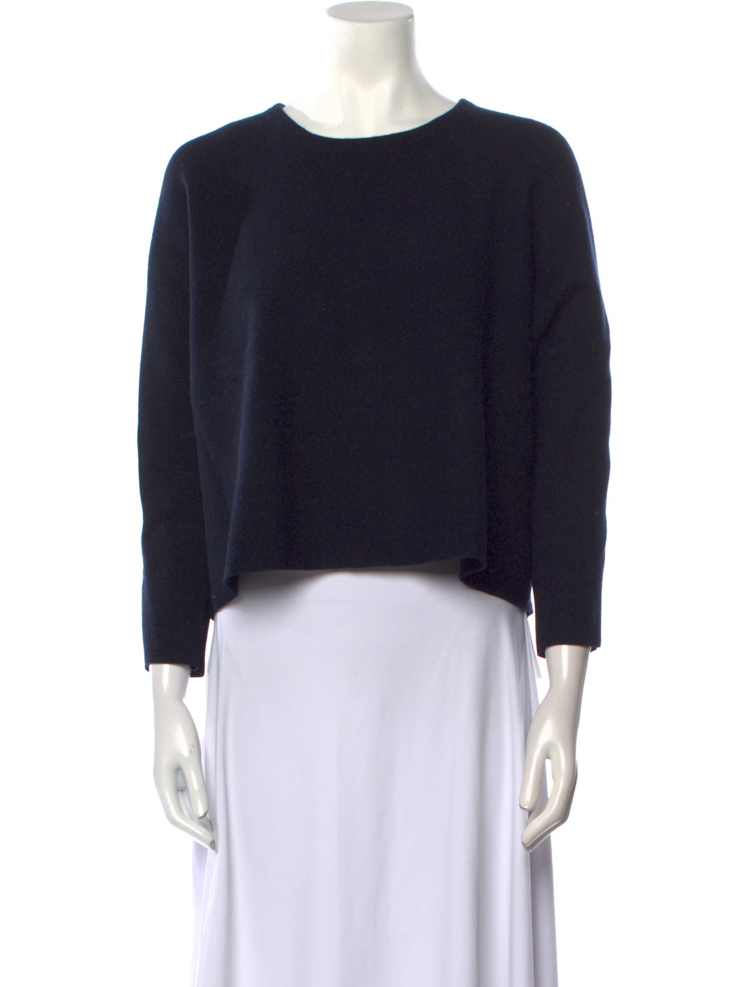 Maje Merino Wool Bateau Neckline Crop Top