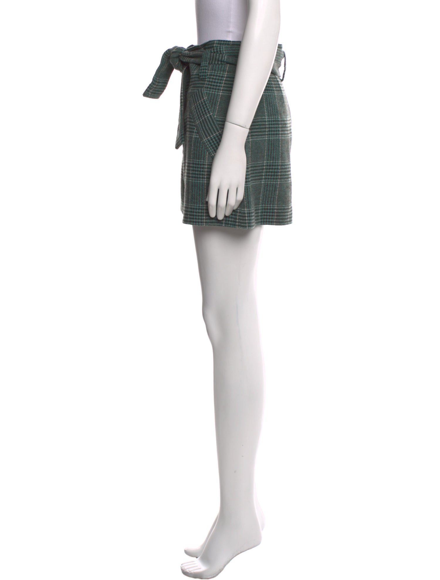 Maje Plaid Print Mini Shorts