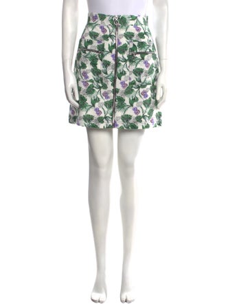 Maje Floral Print Mini Skirt