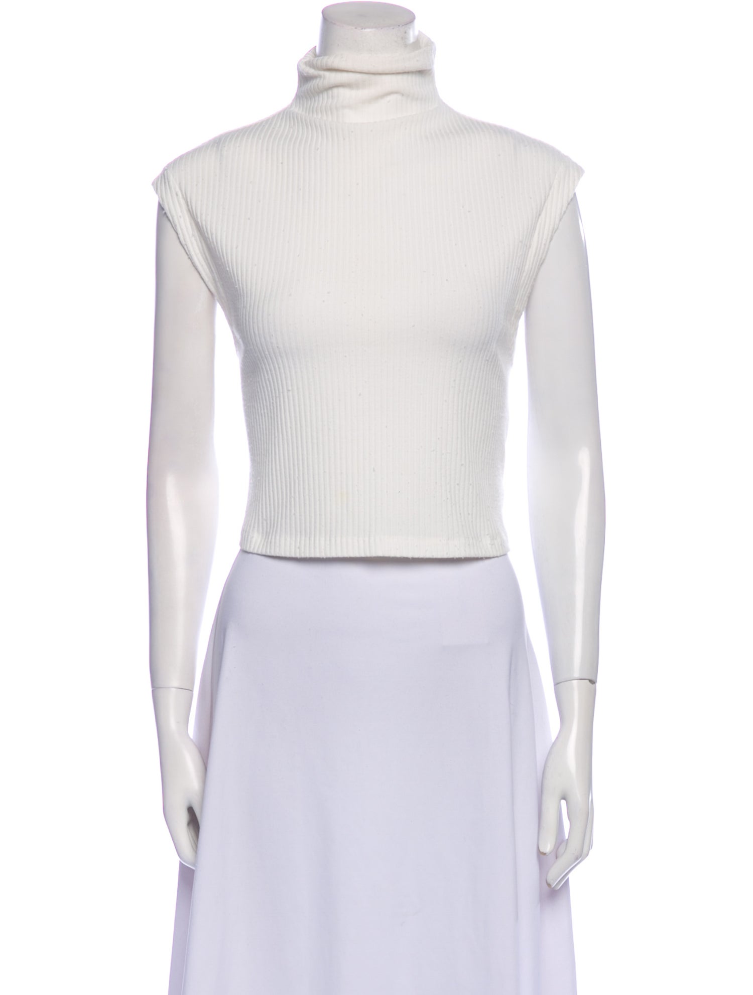 Maje Turtleneck Sleeveless Crop Top
