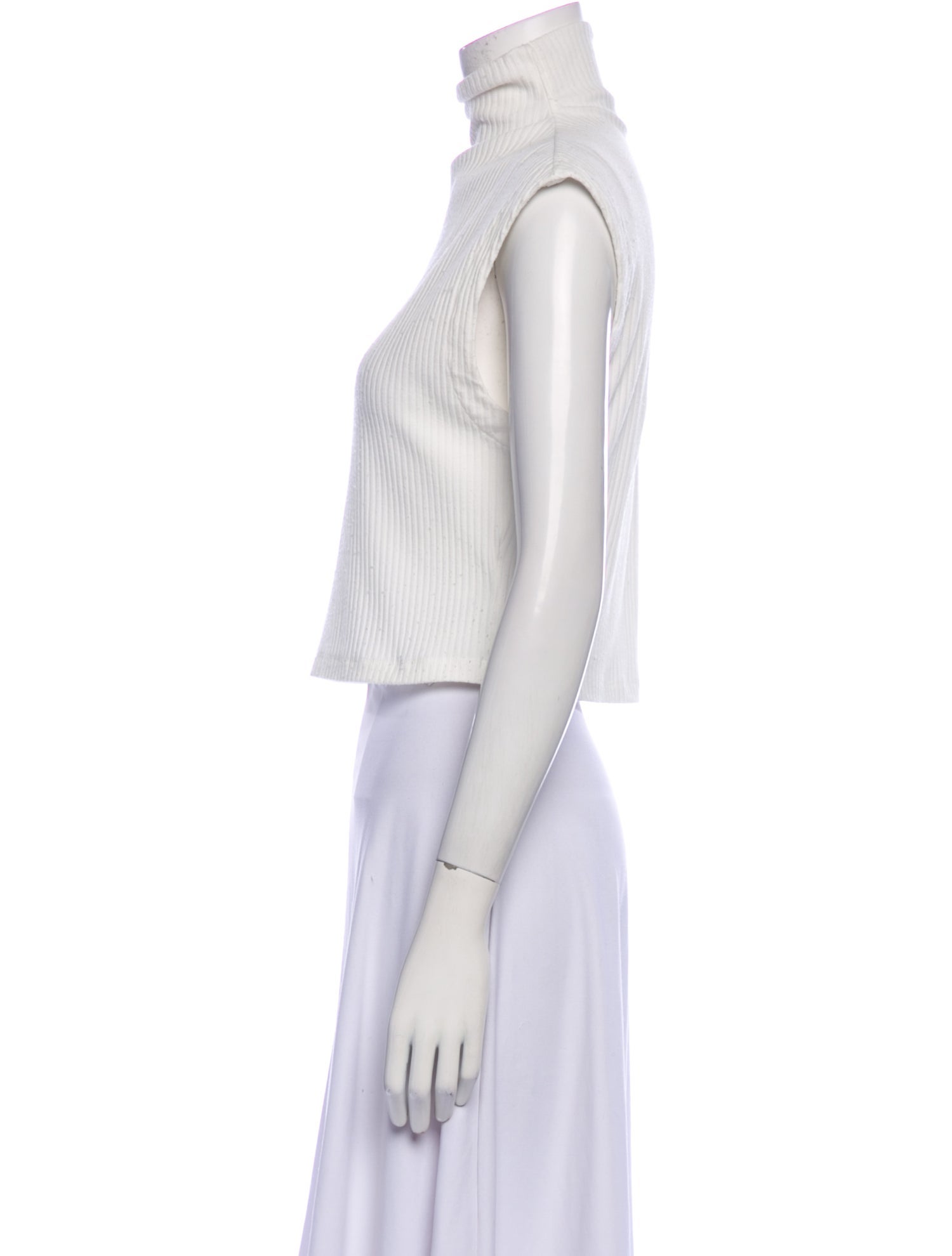 Maje Turtleneck Sleeveless Crop Top