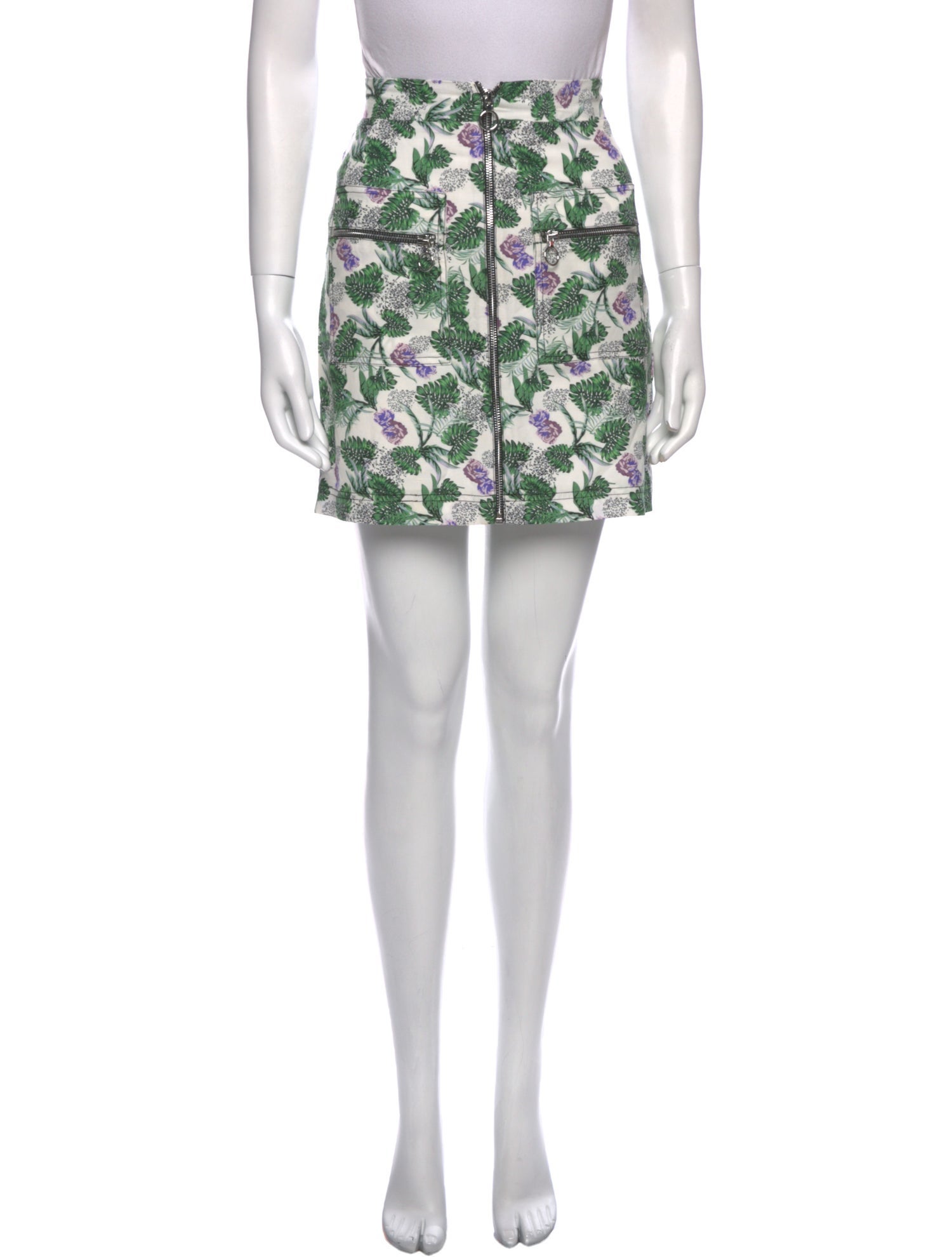 Maje Floral Print Mini Skirt