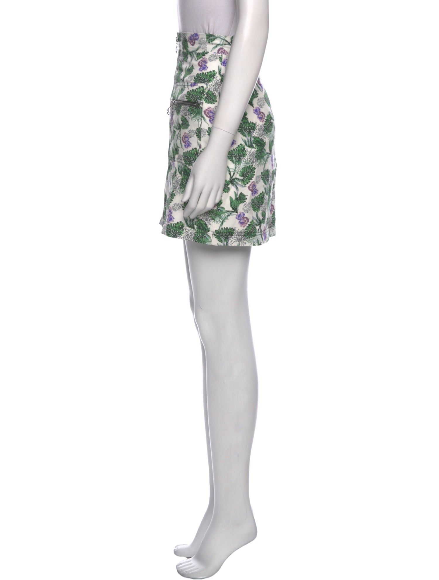 Maje Floral Print Mini Skirt